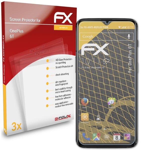 atFoliX FX-Antireflex Displayschutzfolie für OnePlus 6T