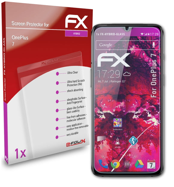 atFoliX FX-Hybrid-Glass Panzerglasfolie für OnePlus 7