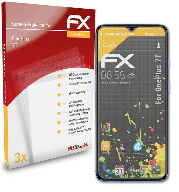 atFoliX FX-Antireflex Displayschutzfolie für OnePlus 7T