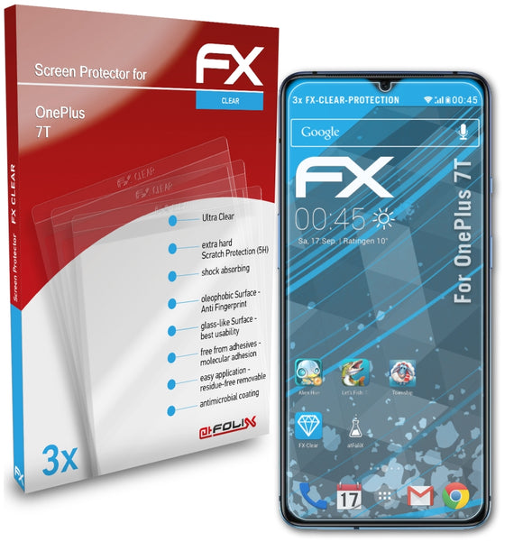 atFoliX FX-Clear Schutzfolie für OnePlus 7T