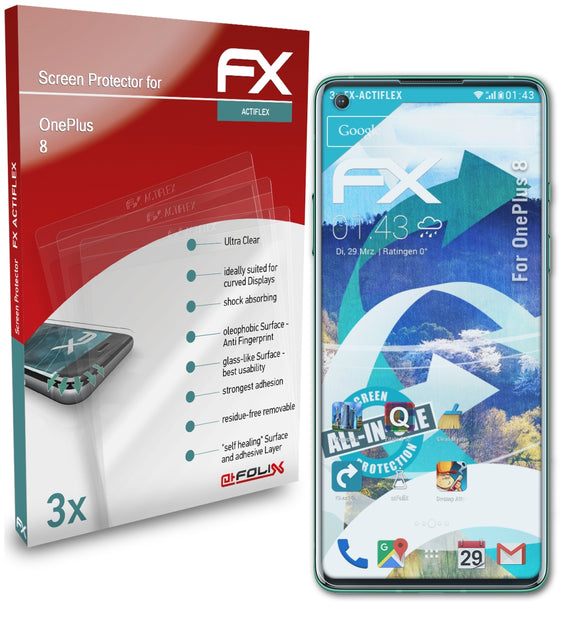 atFoliX FX-ActiFleX Displayschutzfolie für OnePlus 8