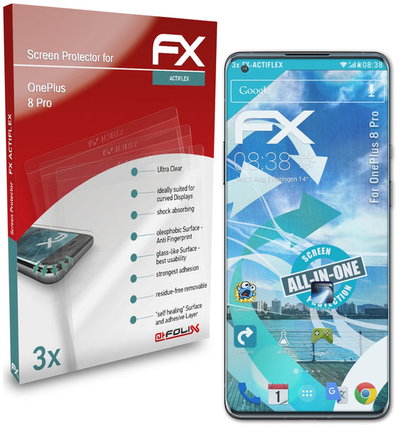 atFoliX FX-ActiFleX Displayschutzfolie für OnePlus 8 Pro