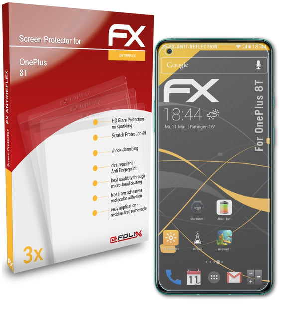 atFoliX FX-Antireflex Displayschutzfolie für OnePlus 8T