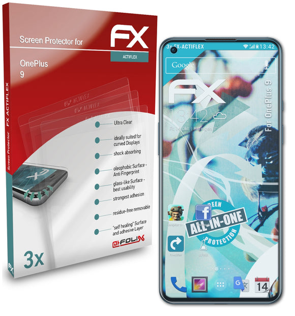atFoliX FX-ActiFleX Displayschutzfolie für OnePlus 9