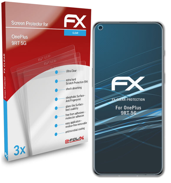 atFoliX FX-Clear Schutzfolie für OnePlus 9RT 5G