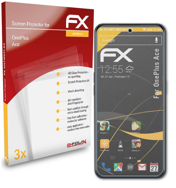atFoliX FX-Antireflex Displayschutzfolie für OnePlus Ace