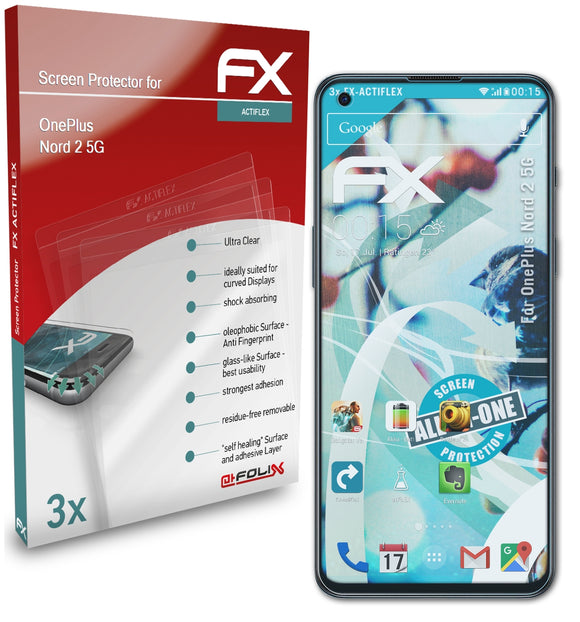 atFoliX FX-ActiFleX Displayschutzfolie für OnePlus Nord 2 5G