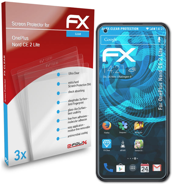 atFoliX FX-Clear Schutzfolie für OnePlus Nord CE 2 Lite