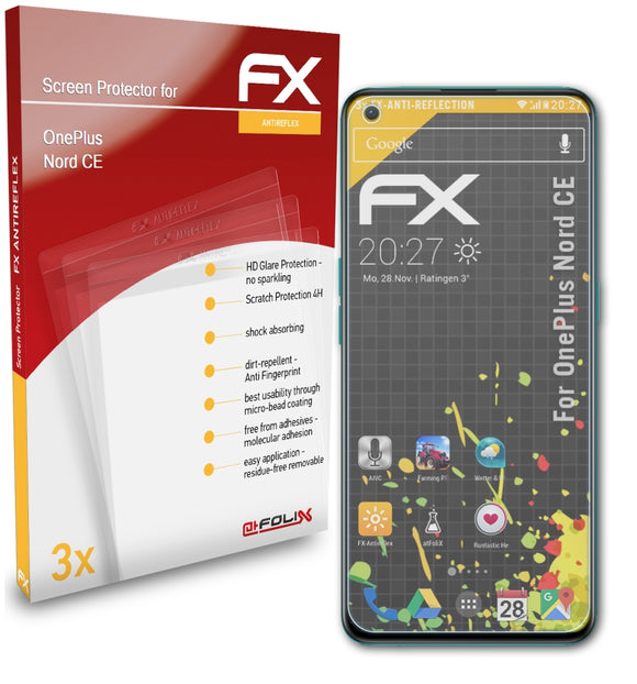atFoliX FX-Antireflex Displayschutzfolie für OnePlus Nord CE