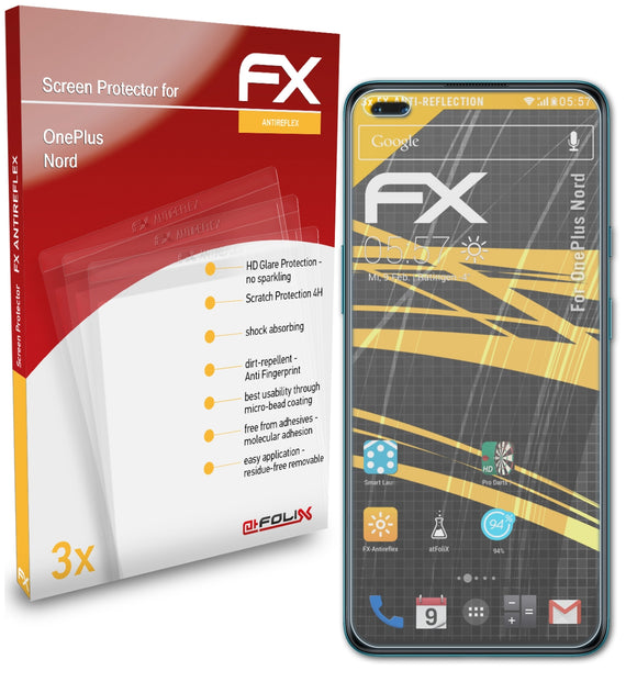 atFoliX FX-Antireflex Displayschutzfolie für OnePlus Nord