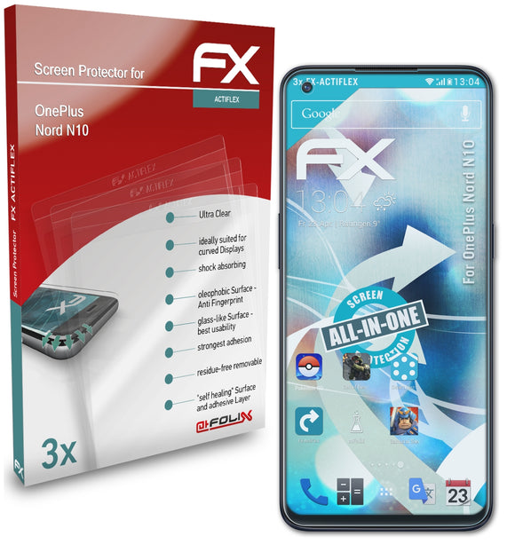 atFoliX FX-ActiFleX Displayschutzfolie für OnePlus Nord N10