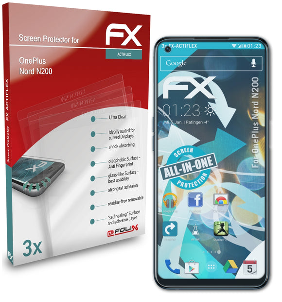 atFoliX FX-ActiFleX Displayschutzfolie für OnePlus Nord N200