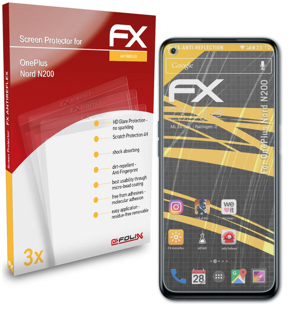 atFoliX FX-Antireflex Displayschutzfolie für OnePlus Nord N200