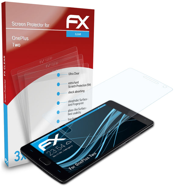atFoliX FX-Clear Schutzfolie für OnePlus Two