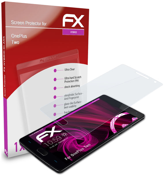 atFoliX FX-Hybrid-Glass Panzerglasfolie für OnePlus Two