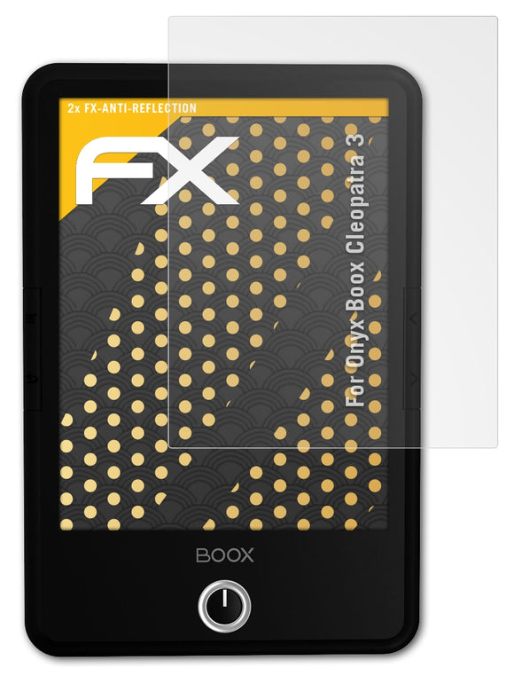 atFoliX Panzerfolie kompatibel mit Onyx Boox Cleopatra 3, entspiegelnde und stoßdämpfende FX Schutzfolie (2X)