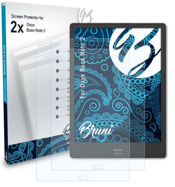 Bruni Basics-Clear Displayschutzfolie für Onyx Boox Note 2