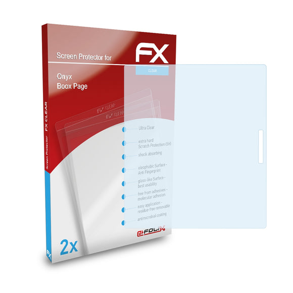 atFoliX FX-Clear Schutzfolie für Onyx Boox Page