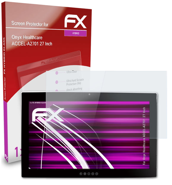 atFoliX FX-Hybrid-Glass Panzerglasfolie für Onyx Healthcare ACCEL-A2701 (27 Inch)