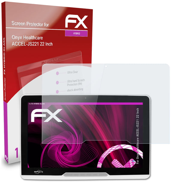 atFoliX FX-Hybrid-Glass Panzerglasfolie für Onyx Healthcare ACCEL-JS221 (22 Inch)