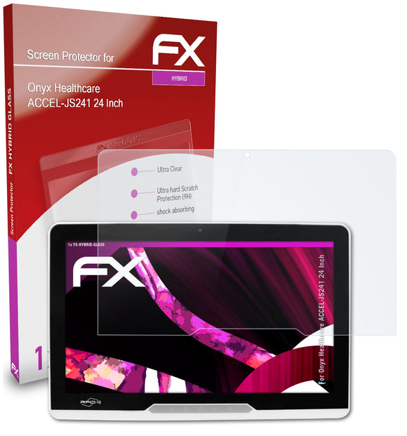 atFoliX FX-Hybrid-Glass Panzerglasfolie für Onyx Healthcare ACCEL-JS241 (24 Inch)