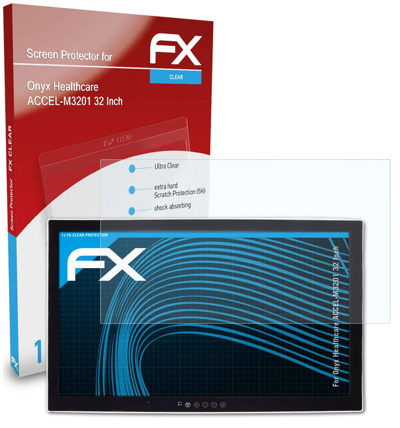 atFoliX FX-Clear Schutzfolie für Onyx Healthcare ACCEL-M3201 (32 Inch)
