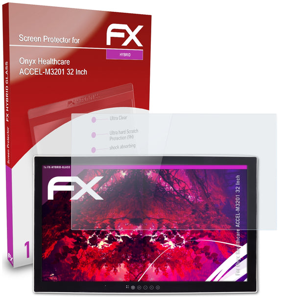 atFoliX FX-Hybrid-Glass Panzerglasfolie für Onyx Healthcare ACCEL-M3201 (32 Inch)