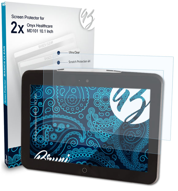 Bruni Basics-Clear Displayschutzfolie für Onyx Healthcare MD101 (10.1 Inch)