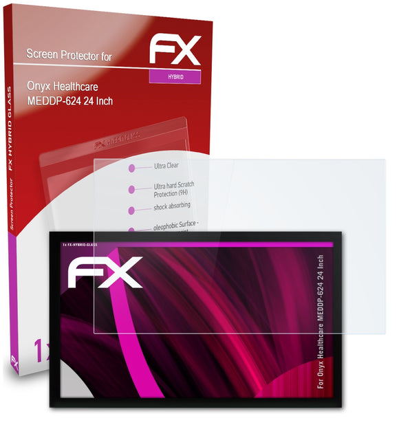 atFoliX FX-Hybrid-Glass Panzerglasfolie für Onyx Healthcare MEDDP-624 (24 Inch)