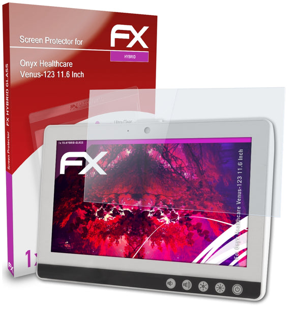 atFoliX FX-Hybrid-Glass Panzerglasfolie für Onyx Healthcare Venus-123 (11.6 Inch)