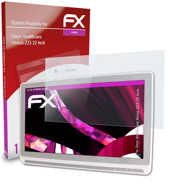 atFoliX FX-Hybrid-Glass Panzerglasfolie für Onyx Healthcare Venus-223 (22 Inch)