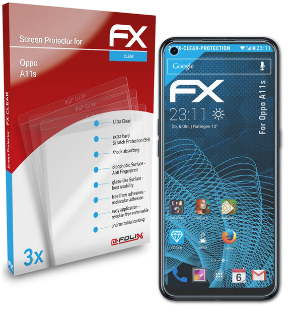 atFoliX FX-Clear Schutzfolie für Oppo A11s