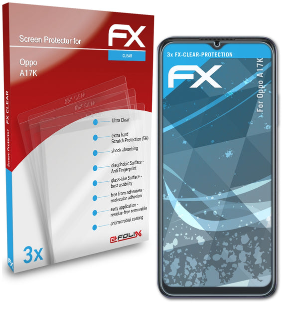 atFoliX FX-Clear Schutzfolie für Oppo A17K