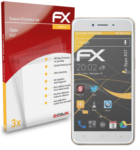 atFoliX FX-Antireflex Displayschutzfolie für Oppo A37