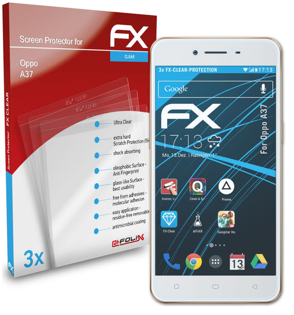 atFoliX FX-Clear Schutzfolie für Oppo A37