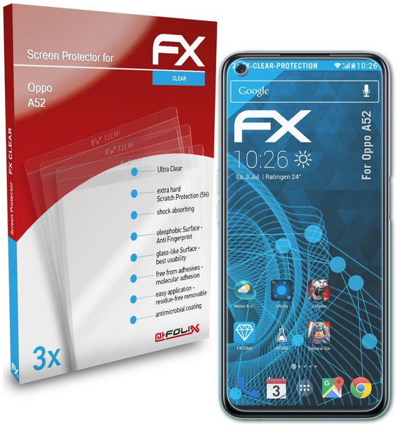 atFoliX FX-Clear Schutzfolie für Oppo A52