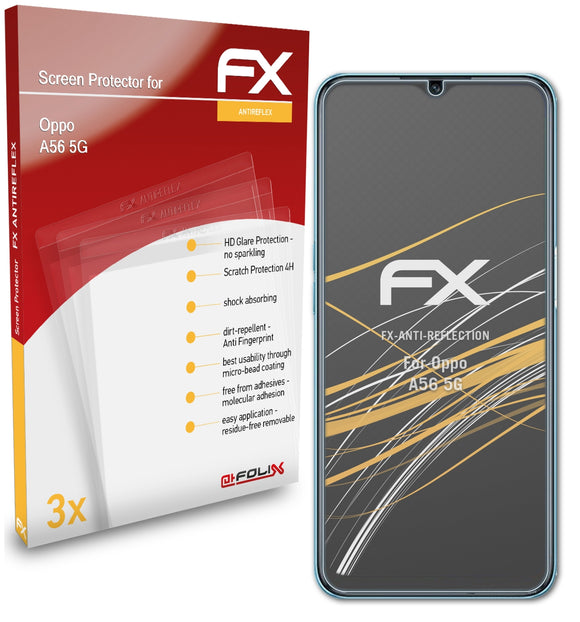 atFoliX FX-Antireflex Displayschutzfolie für Oppo A56 5G