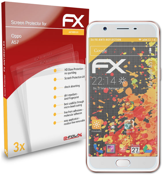 atFoliX FX-Antireflex Displayschutzfolie für Oppo A57