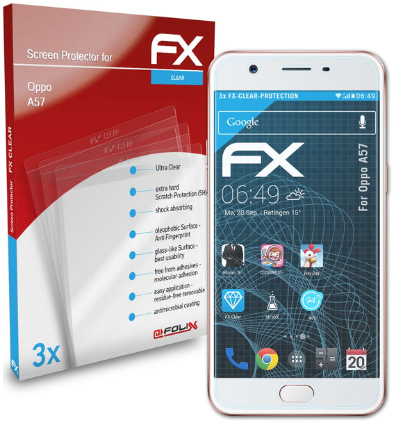atFoliX FX-Clear Schutzfolie für Oppo A57