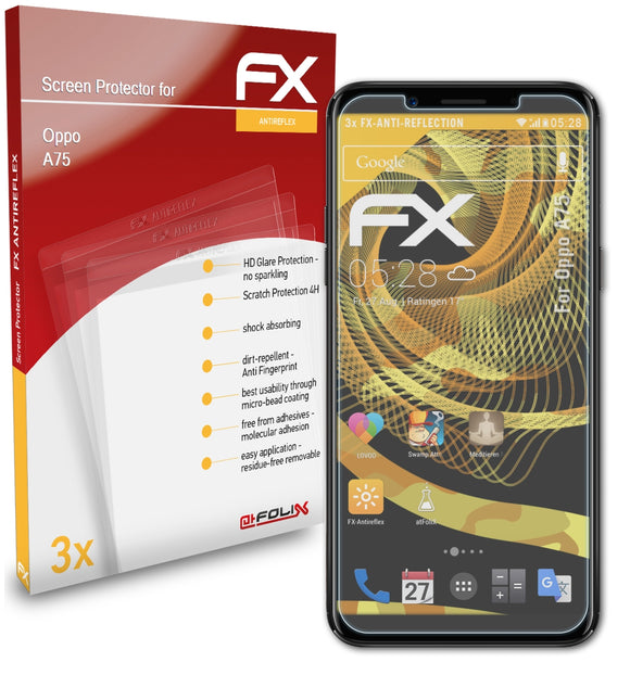 atFoliX FX-Antireflex Displayschutzfolie für Oppo A75
