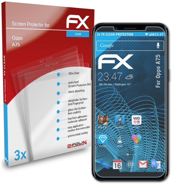atFoliX FX-Clear Schutzfolie für Oppo A75