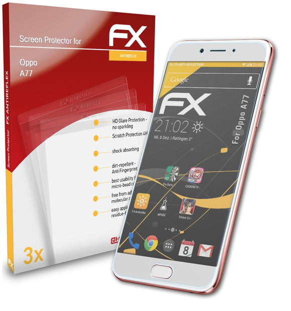atFoliX FX-Antireflex Displayschutzfolie für Oppo A77