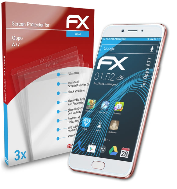atFoliX FX-Clear Schutzfolie für Oppo A77