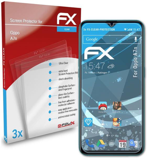 atFoliX FX-Clear Schutzfolie für Oppo A7n