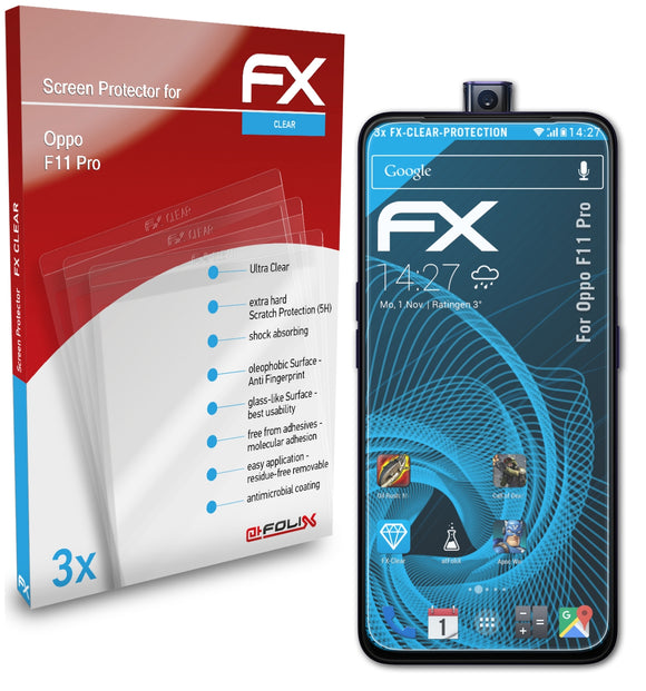 atFoliX FX-Clear Schutzfolie für Oppo F11 Pro