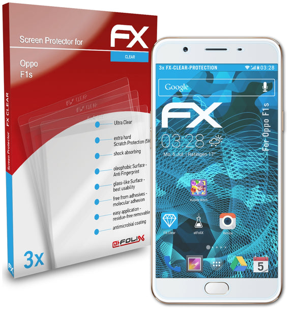 atFoliX FX-Clear Schutzfolie für Oppo F1s