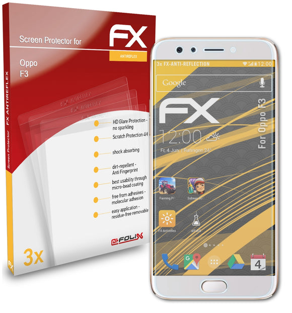 atFoliX FX-Antireflex Displayschutzfolie für Oppo F3