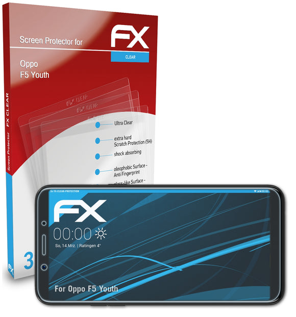 atFoliX FX-Clear Schutzfolie für Oppo F5 Youth