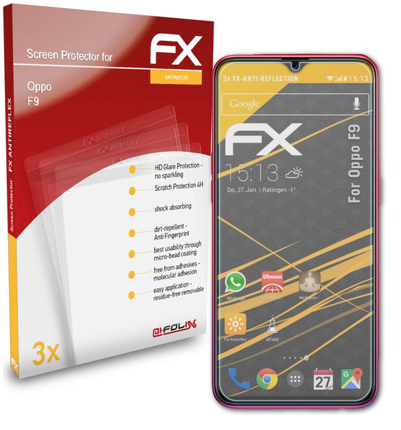 atFoliX FX-Antireflex Displayschutzfolie für Oppo F9