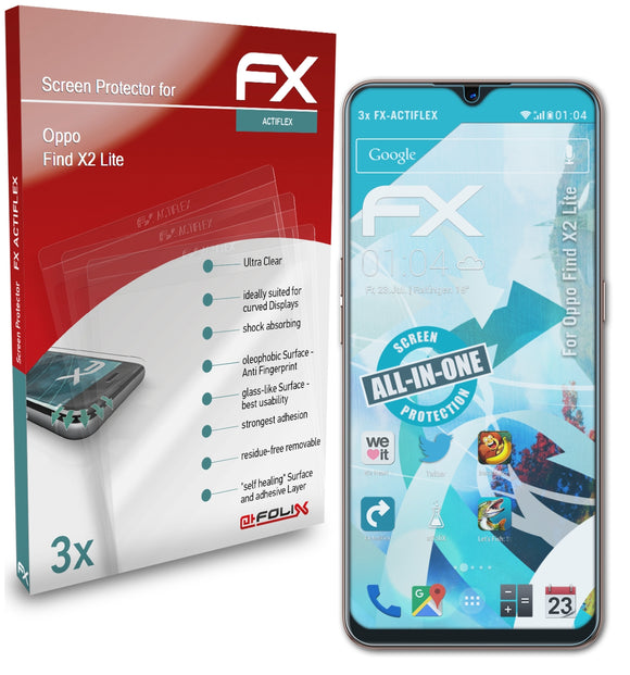 atFoliX FX-ActiFleX Displayschutzfolie für Oppo Find X2 Lite